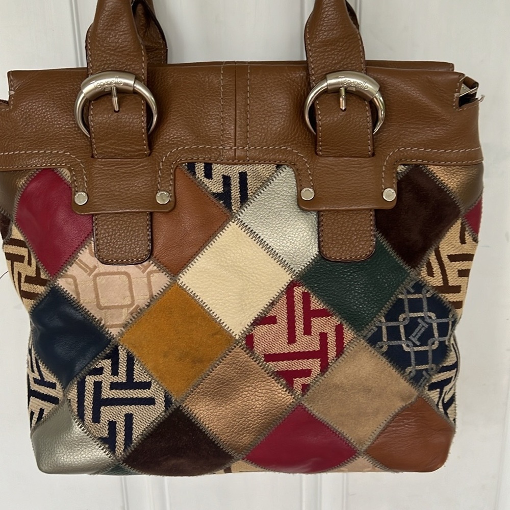 Tignanello Patchwork Multicolor Shopper Leather S… - image 2